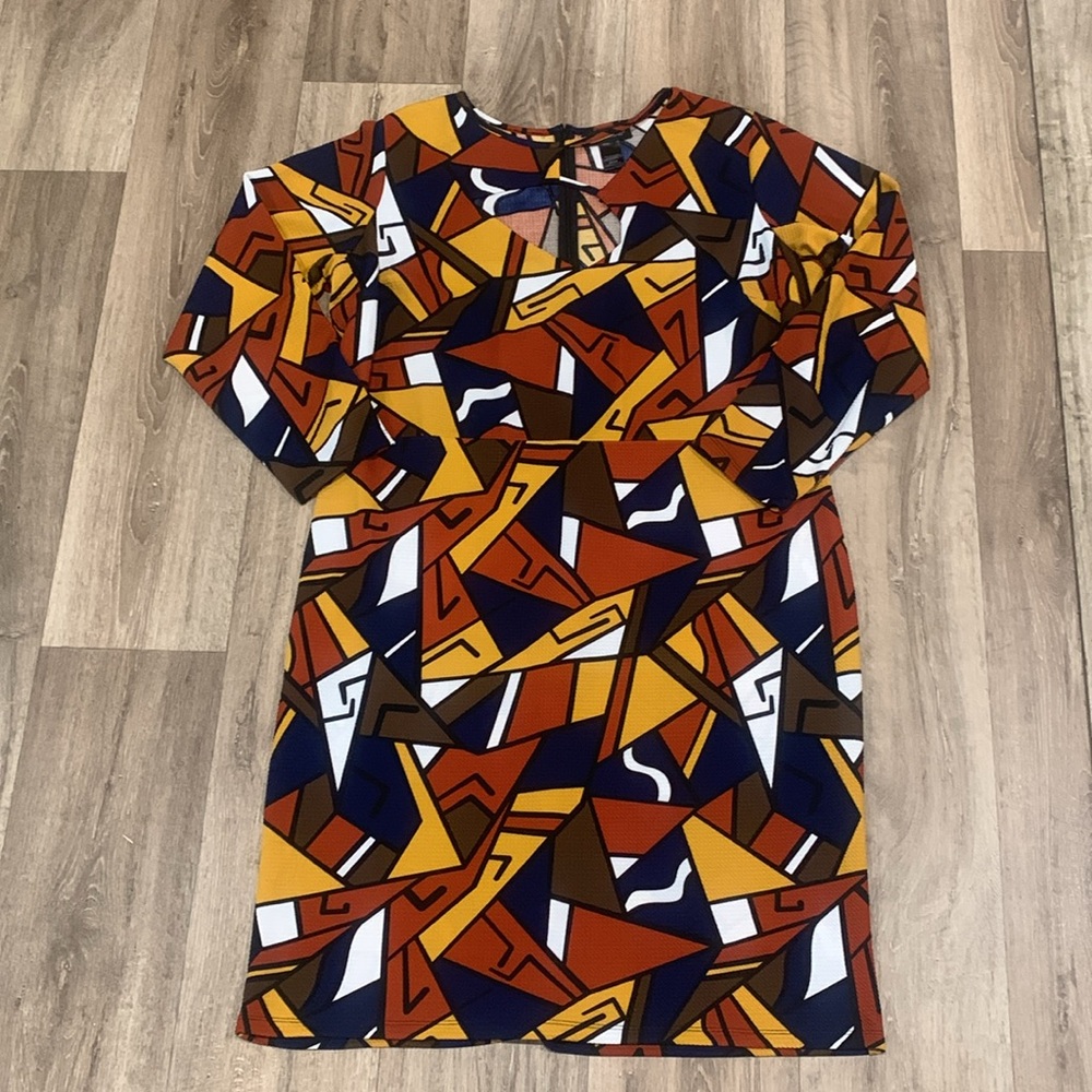 Geometric Patterned Dress - Multicolor - Picture 14 of 14